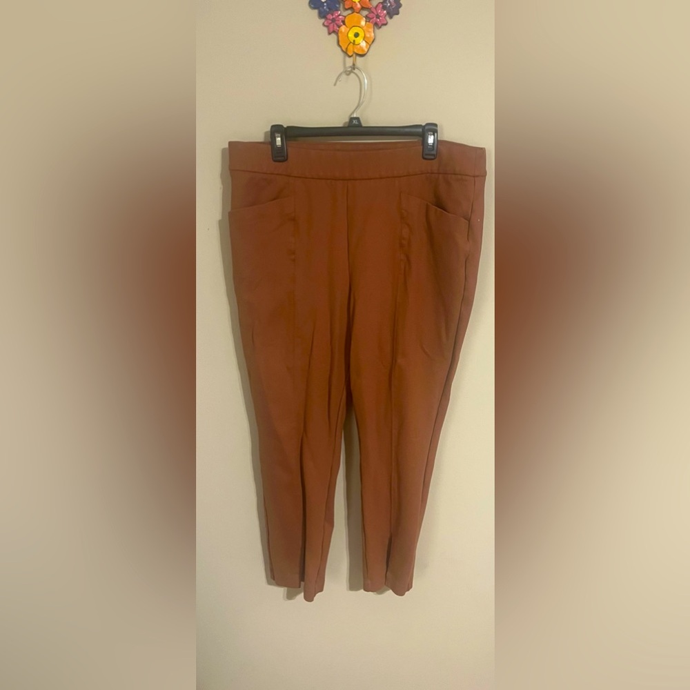 AVA & VIV, 1X, camel colored straight leg pants